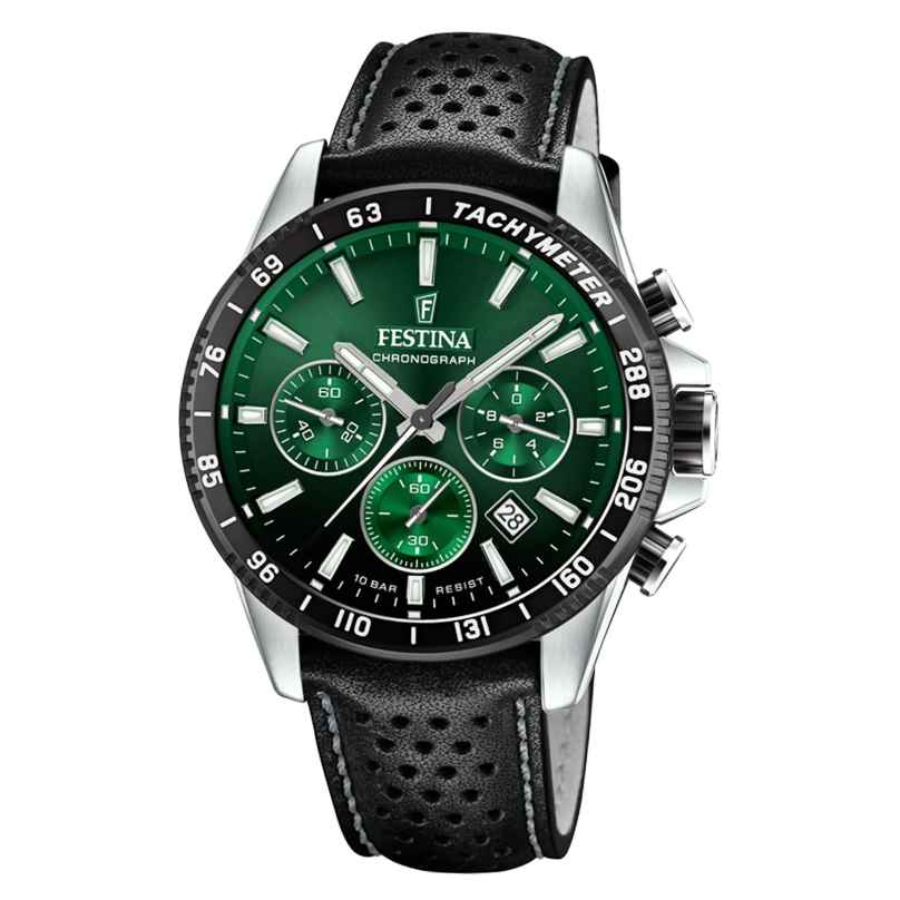Festina F20561/5 Chronograph Herrenuhr Schwarz/Grün 8430622790621