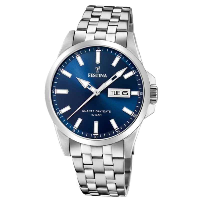 Festina F20357/3 Herrenuhr Quarz Stahl/Blau 8430622718380
