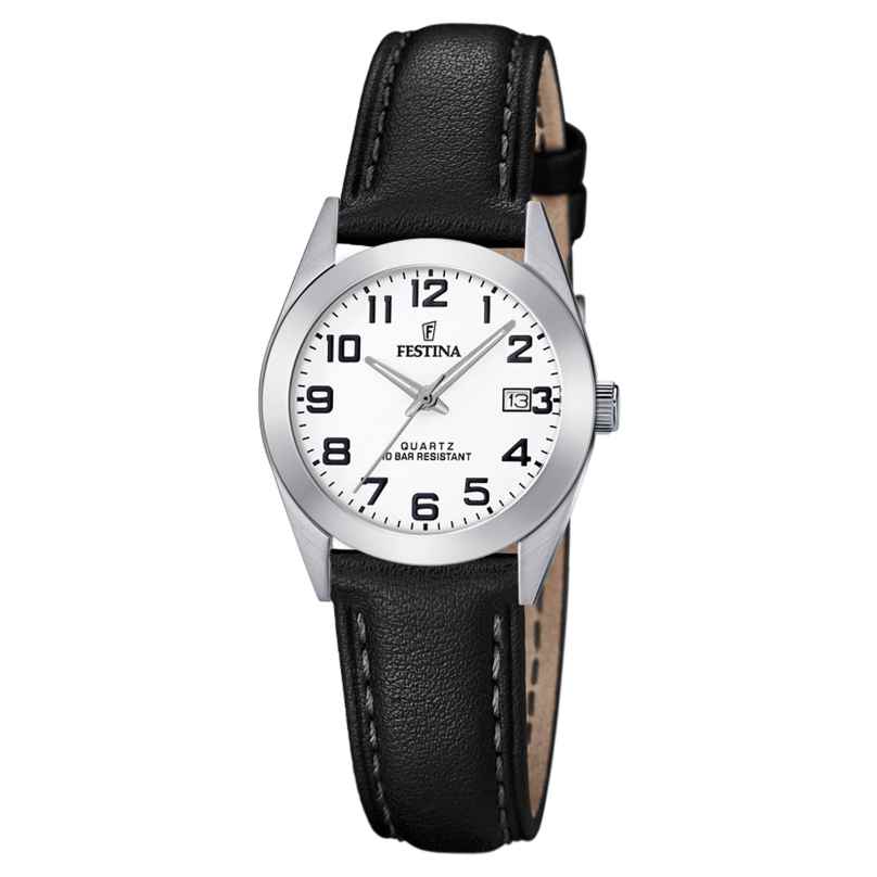 Festina F20447/1 Women's Watch Quartz with Leather Strap Black 8430622735547