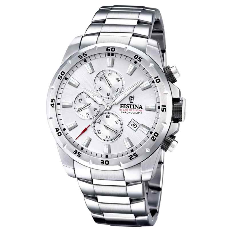 Festina F20463/1 Herrenuhr Quarz Chronograph Stahl/Silberfarben 8430622748035