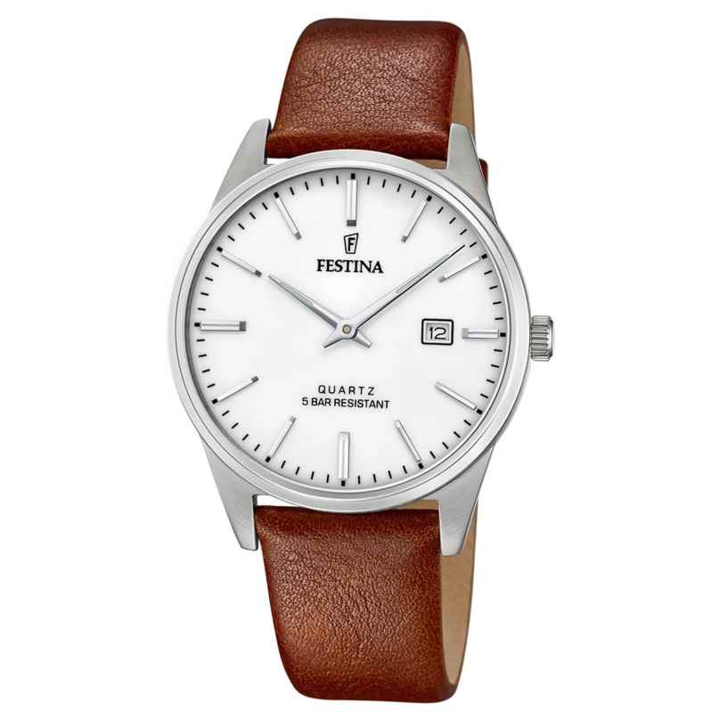 Festina F20512/2 Herrenuhr mit Lederband Braun 8430622761355