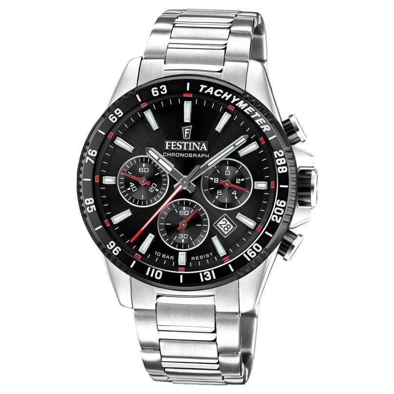 Festina F20560/6 Herrenuhr Chronograph Stahl/Schwarz 8430622776960