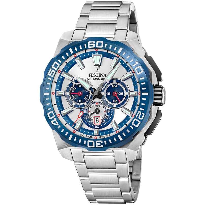 Festina F20724/1 Herrenuhr Chronograph Stahl/Blau 8430622845673