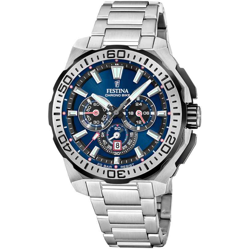 Festina F20724/2 Herrenuhr Chronograph Stahl/Dunkelblau 8430622845680