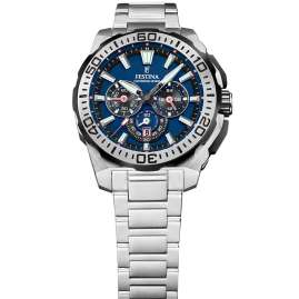 Festina F20724/2 Herrenuhr Chronograph Stahl/Dunkelblau
