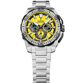 Festina F20724/4 Men's Wristwatch Chronograph Steel/Yellow