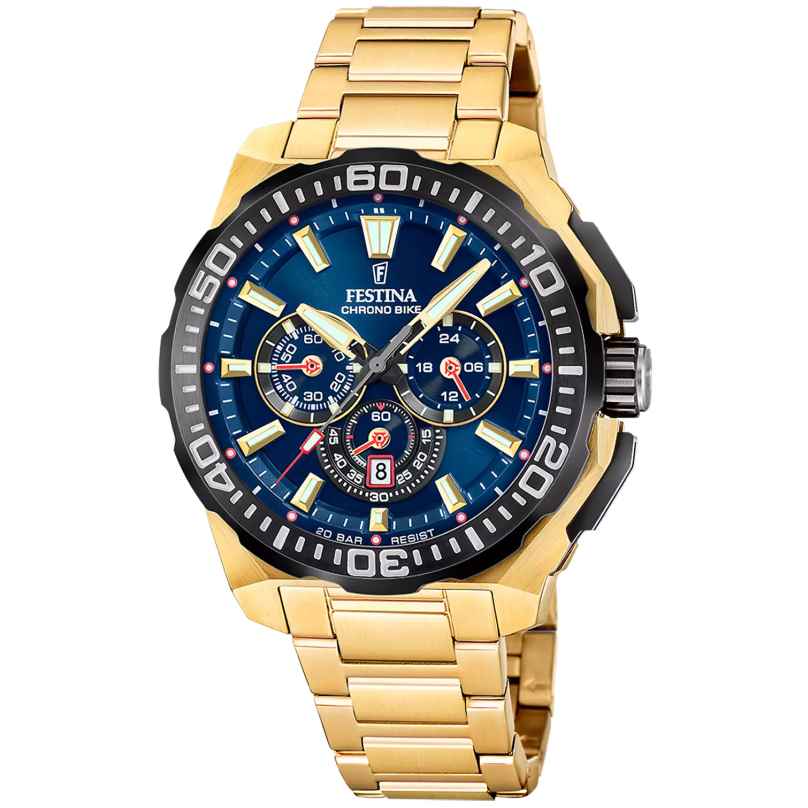 Festina F20727/1 Men's Watch Chronograph Gold Tone/Blue 8430622845840