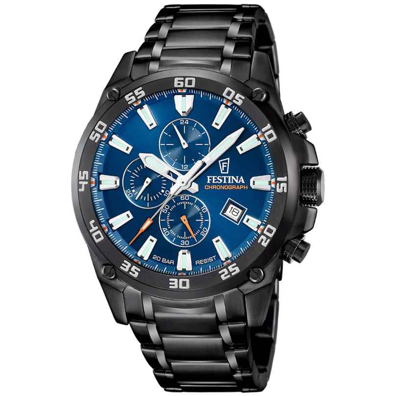 Festina F20735/1 Men's Watch Chronograph Black/Blue 20 bar 8430622851179