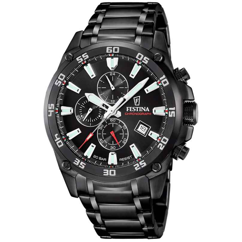 Festina F20735/3 Herren-Armbanduhr Chronograph Schwarz 20 bar 8430622851186
