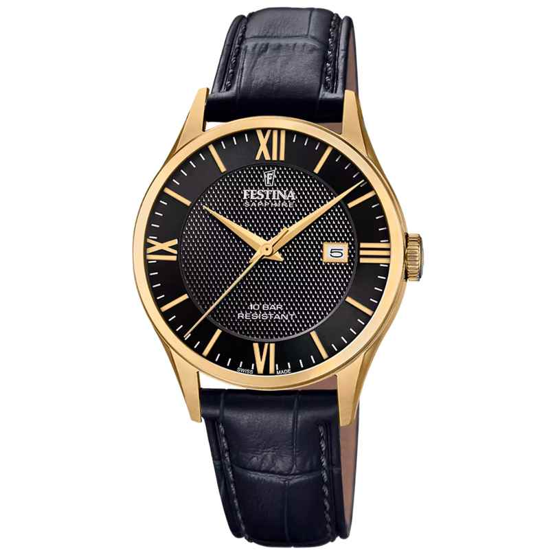 Festina F20010/4 Men's Wristwatch Black/Gold Tone with Sapphire Crystal 8430622733512