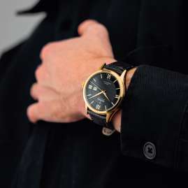 Festina F20010/4 Herren-Armbanduhr Schwarz/Goldfarben mit Saphirglas