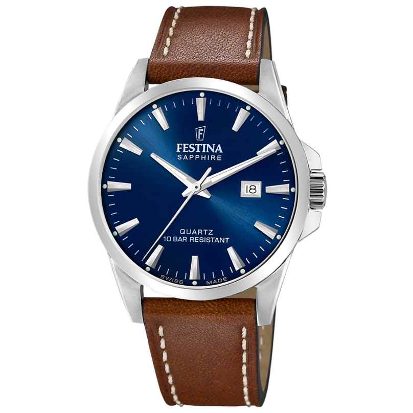 Festina F20025/3 Men's Wristwatch Brown/Blue with Sapphire Crystal 8430622788697