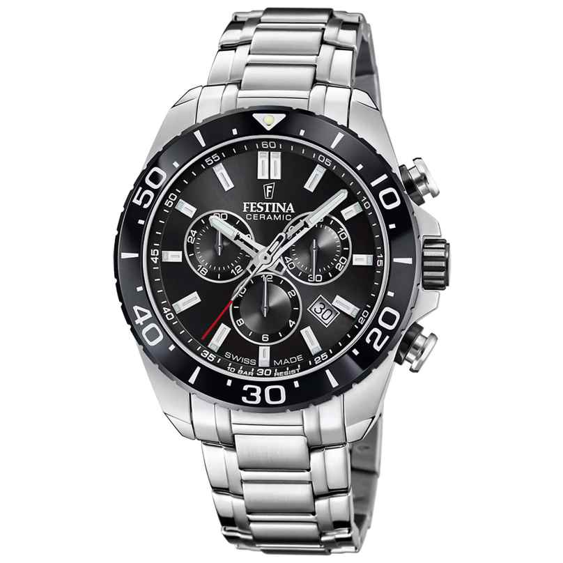 Festina F20042/4 Men's Watch Chronograph Steel/Black with Sapphire Crystal 8430622817397