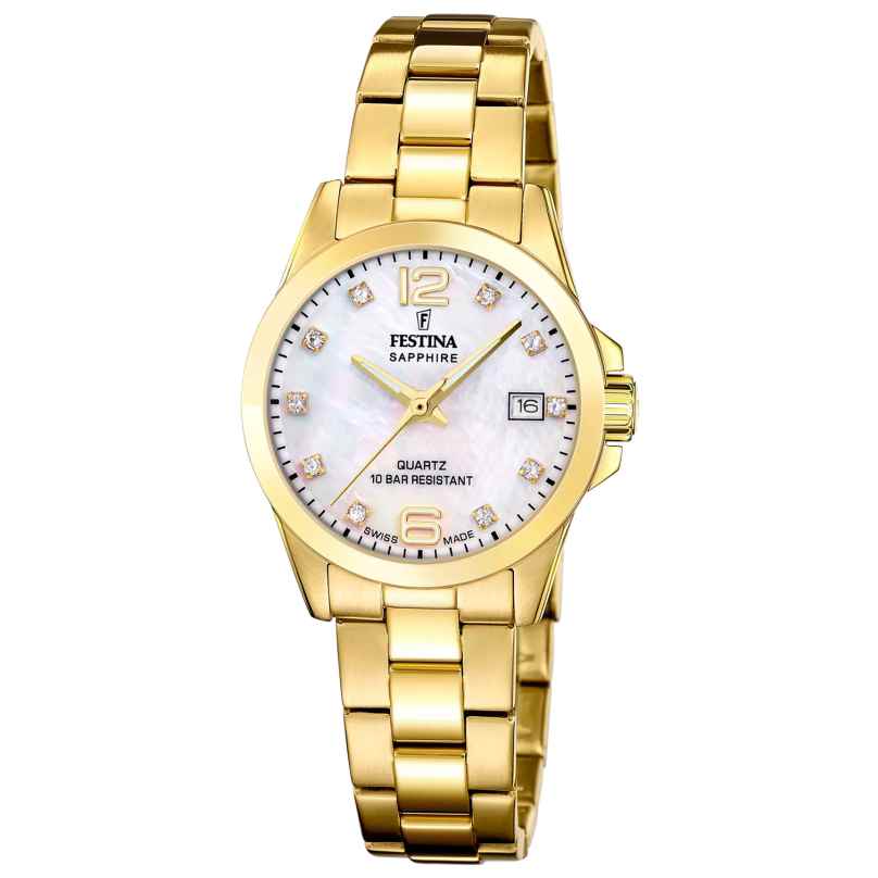 Festina F20050/1 Women's Watch Gold Tone with Mother of Pearl Dial 8430622828744