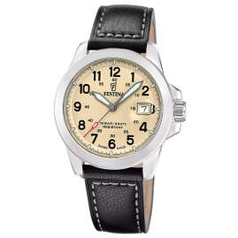 Festina F20081/1 Herrenuhr Quarz Stahl/Beige mit 3 Bändern