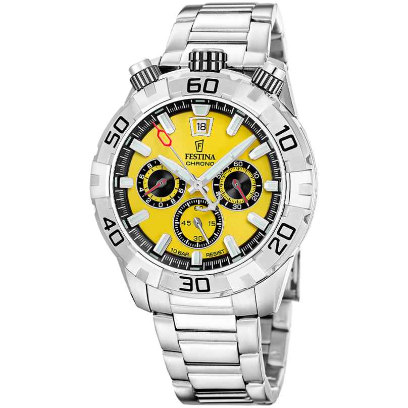 Festina F20743/4 Men's Watch Bullhead Yellow with Steel Bracelet 8430622856211