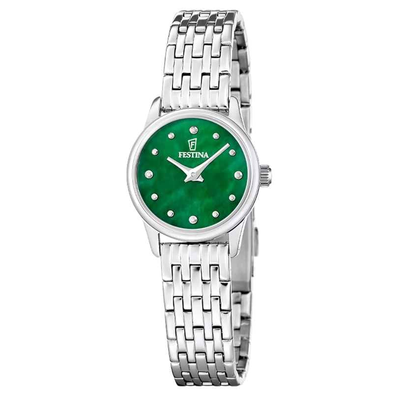 Festina F20749/5 Damenuhr Quarz Silberfarben/Grün 8430622860072