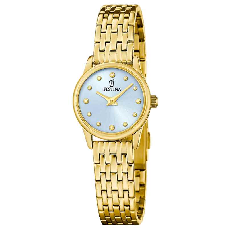 Festina F20750/3 Damenuhr Quarz Goldfarben/Hellblau 8430622860133