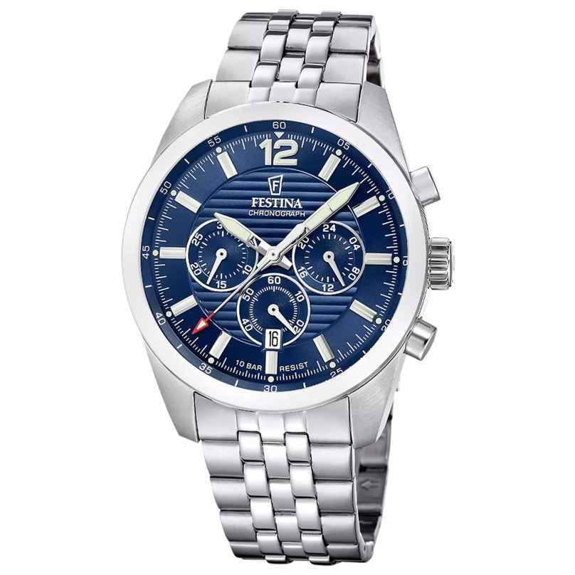 Festina F20742/1 Herrenuhr Chronograph Stahl/Blau 8430622856013