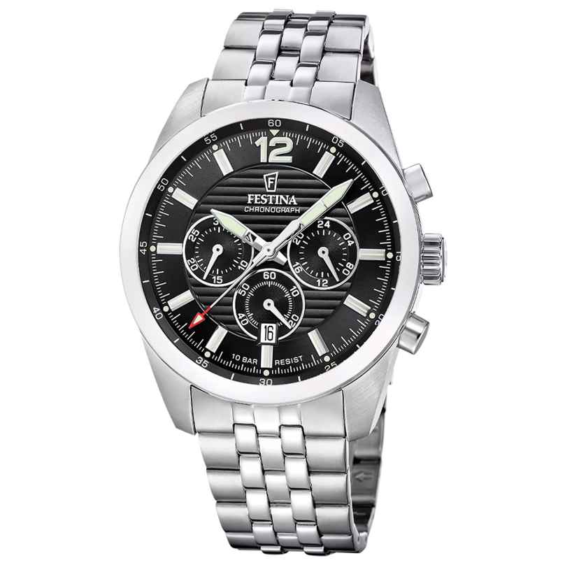 Festina F20742/3 Herren-Armbanduhr Chronograph Stahl/Schwarz 8430622856044