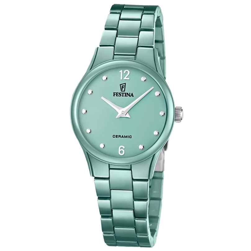 Festina F20751/3 Damenuhr Keramik Salbeigrün 8430622859984