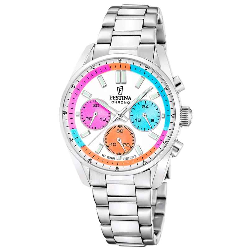 Festina F20753/7 Unisex-Uhr Boyfriend Chronograph Stahl/Multicolor 8430622859960