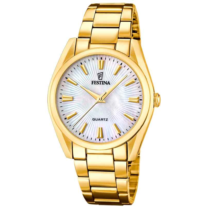 Festina F20640/A Damenuhr Quarz Goldfarben/Perlmutt 8430622873225