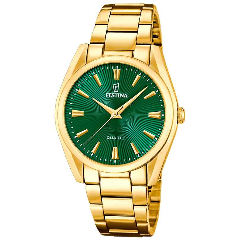 Festina F20640/B Damenuhr Quarz Goldfarben/Grün 8430622873232