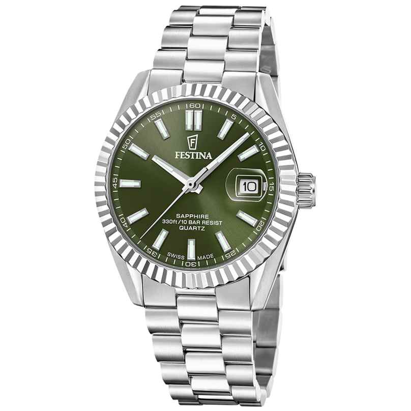 Festina F20084/C Herrenuhr Stahl/Grün mit Saphirglas 8430622879999