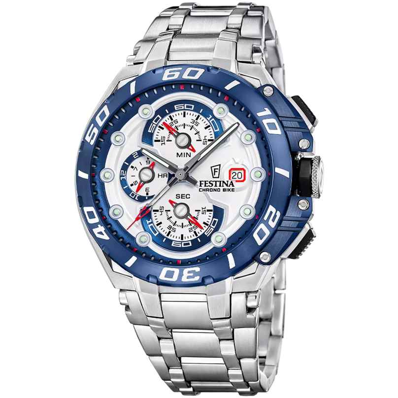 Festina F20754/1 Herrenuhr Chronograph Chrono Bike Stahl/Blau 8430622876516