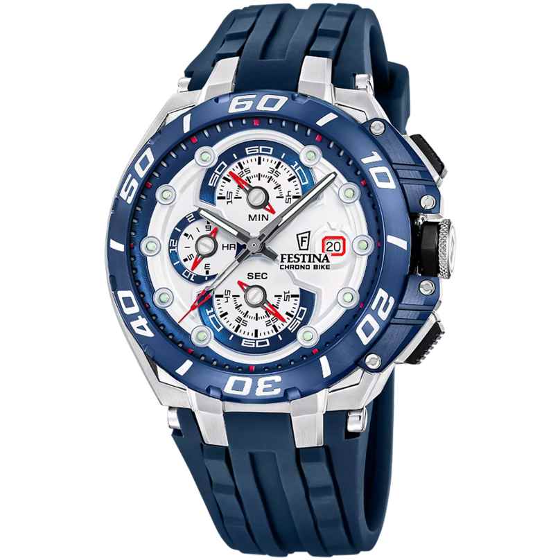 Festina F20755/1 Herrenuhr Chronograph Chrono Bike Silikon Blau 8430622876523