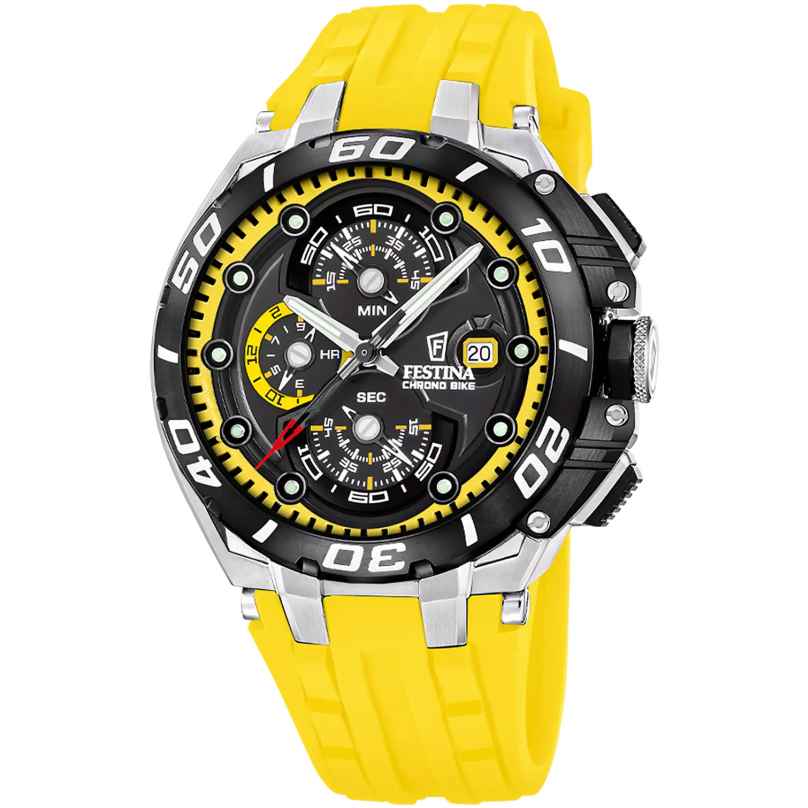 Festina F20755/5 Herren-Chronograph Chrono Bike Silikon Gelb 8430622876998