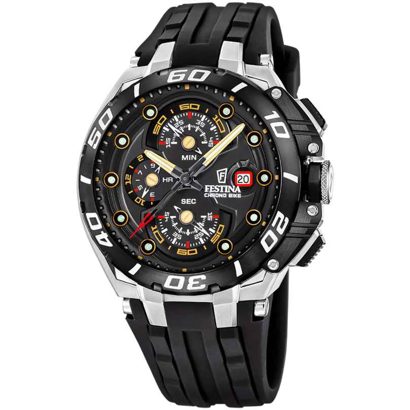 Festina F20755/8 Herren-Armbanduhr Chronograph Chrono Bike Silikon Schwarz 8430622876714