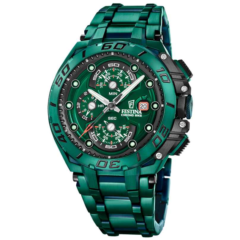 Festina F20758/1 Herrenuhr Chronograph Chrono Bike Special Edition Dunkelgrün 8430622877018