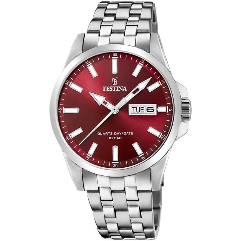 Festina F20357/G Herrenuhr Quarz Stahl/Rot 8430622874345