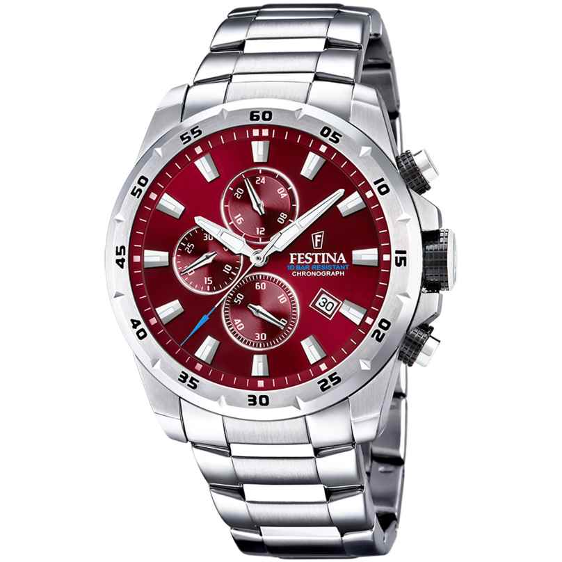 Festina F20463/5 Herren-Quarzuhr Chronograph Stahl/Rot 8430622876103