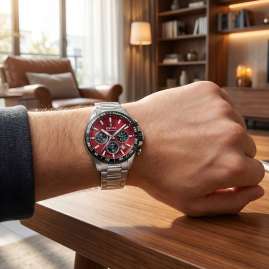 Festina F20560/7 Herrenuhr Chronograph Stahl/Rot