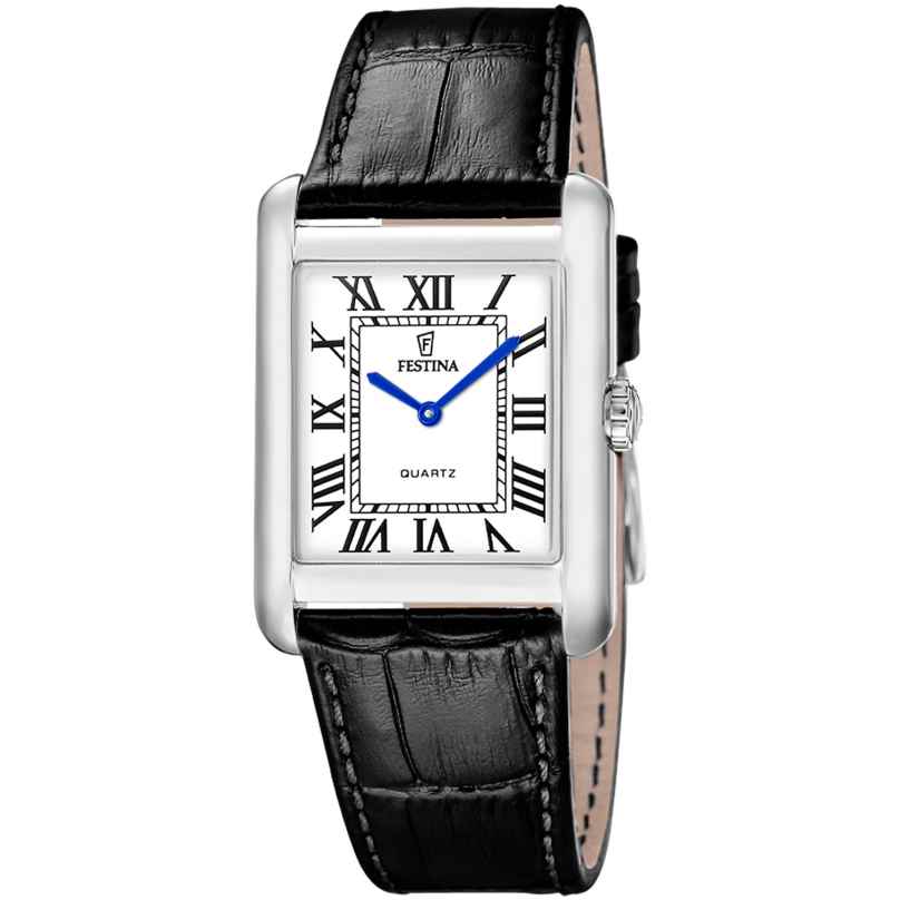 Festina F20771/1 Herrenuhr Quarz Rechteckig Lederband Schwarz 8430622876783