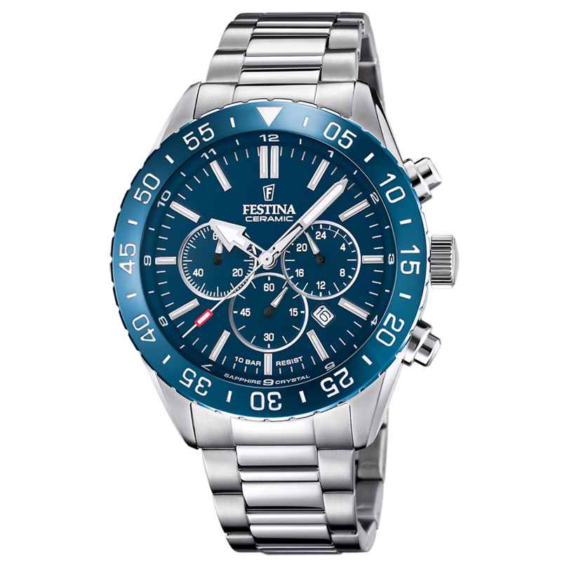 Festina F20575/2 Men´s Watch Chronograph with Sapphire Crystal Blue 8430622784699