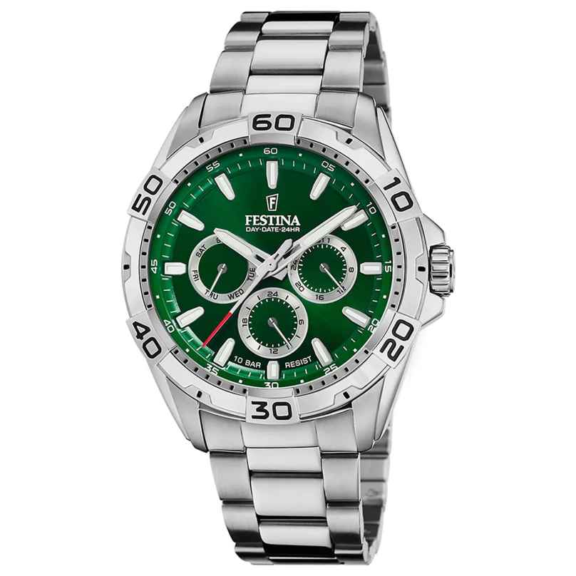 Festina F20623/3 Men´s Multifunction Watch Steel/Green 8430622806216