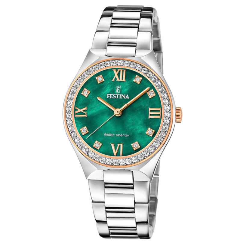Festina F20658/3 Solar Watch for Ladies Steel/Green 8430622802812