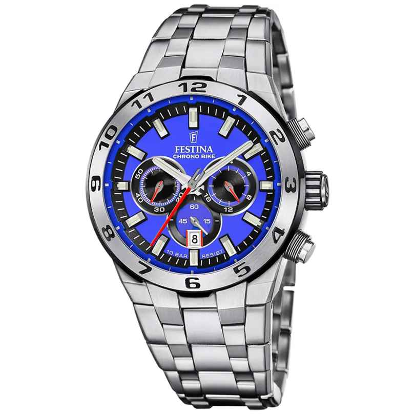 Festina F20670/3 Men's Wristwatch Chronograph Steel/Blue 8430622816123