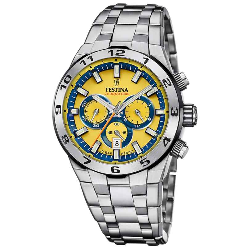 Festina F20670/4 Men's Watch Chronograph Steel/Yellow 8430622816185