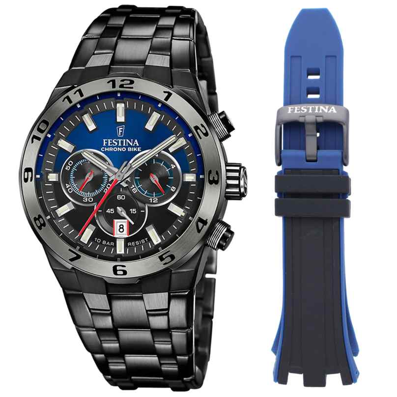Festina F20673/1 Men's Watch Chronograph Black/Blue Special Edition 8430622817717