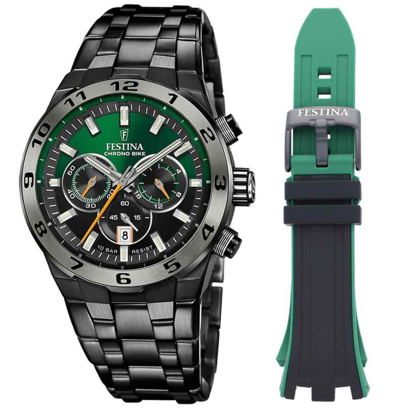 Festina F20673/1 Men's Watch Chronograph Anthracite/Green Special Edition 8430622817670