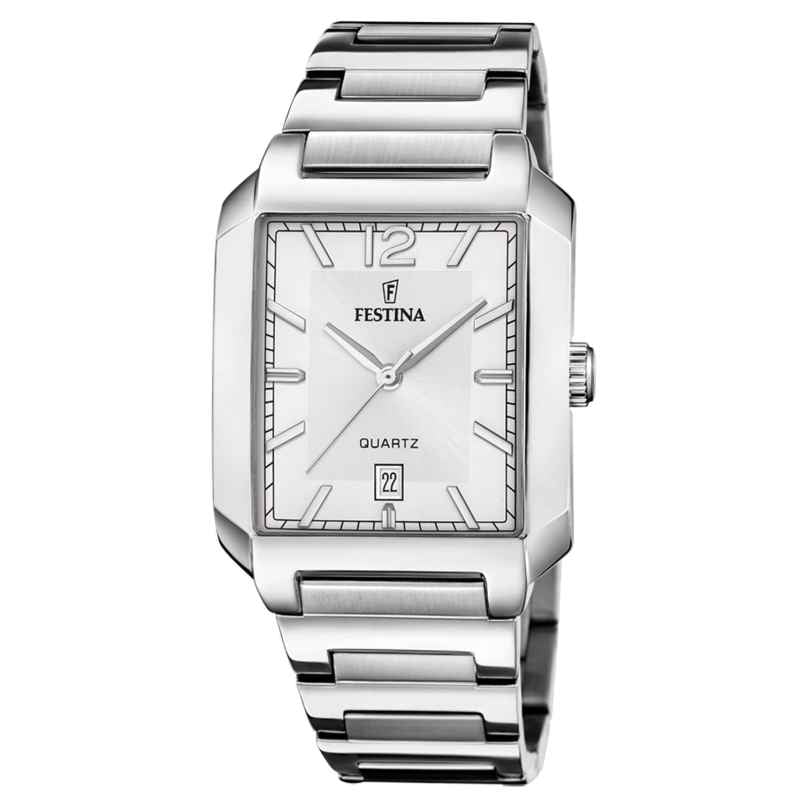 Festina F20677/2 Men's Watch Rectangular Steel/Silver Tone 8430622818837