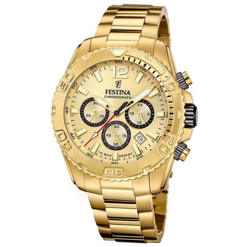 Festina F20684/1 Herrenuhr Chronograph Goldfarben 8430622825507