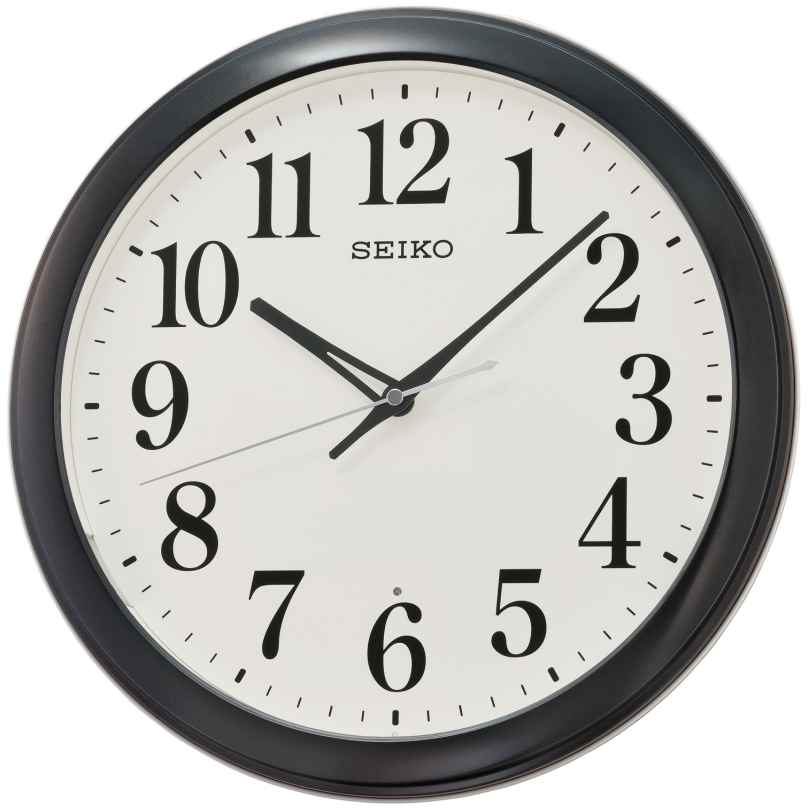 Seiko QXA776K Wall Clock with Automatic Lightning Black 4517228837524