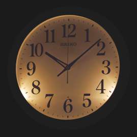 Seiko QXA776K Wall Clock with Automatic Lightning Black