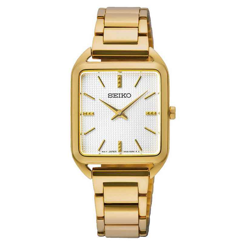 Seiko SWR078P1 Damenuhr Rechteckig Goldfarben 4954628246080